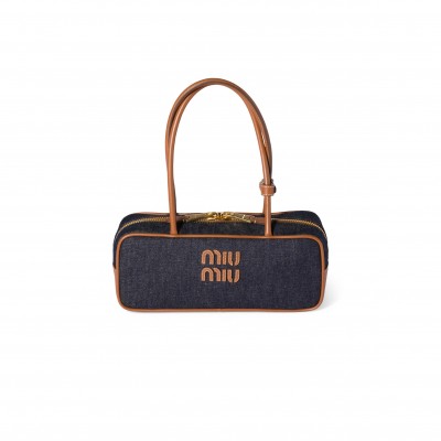 MIU MIU BEAU DENIM BAG 5BB173 (28*11.5*8cm)
