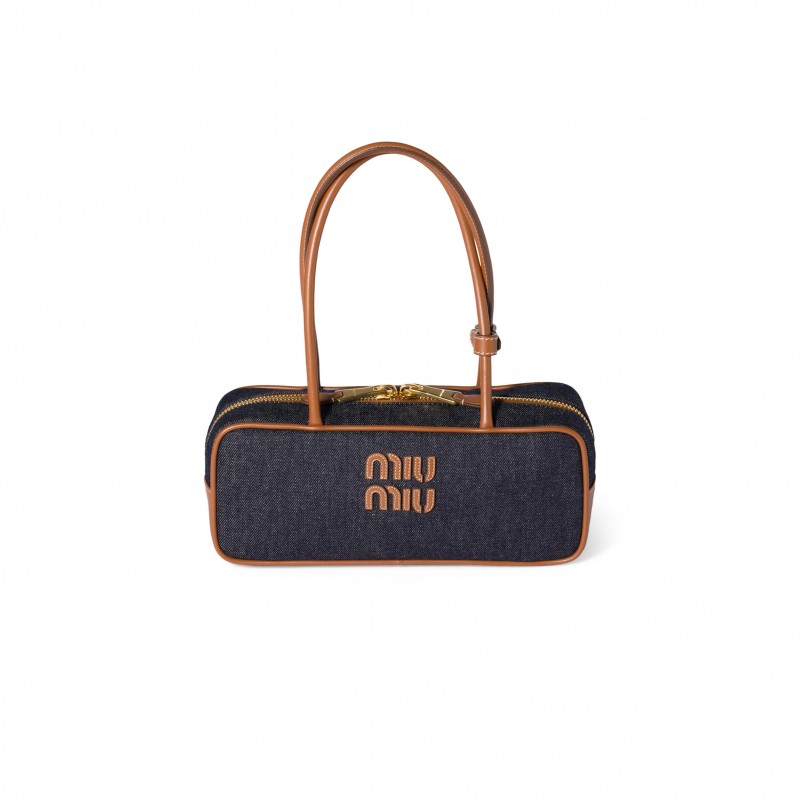 MIU MIU BEAU DENIM BAG 5BB173 (28*11.5*8cm) MIU MIU BEAU DENIM BAG 5BB173 (28*11.5*8cm)
