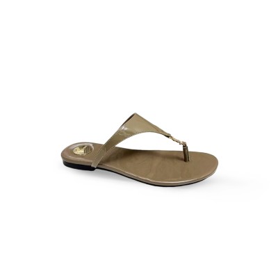 YSL CASSANDRE LEATHER THONG SLIPPER 