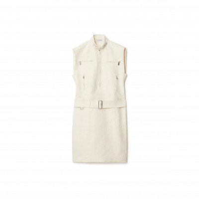 BURBERRY CANVAS BELTED MIDI DRESS 8089105