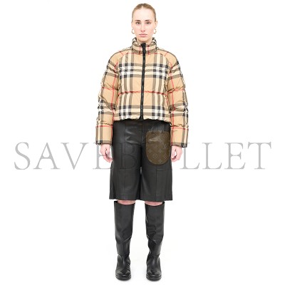 BURBERRY VINTAGE CHECK CROPPED PUFFER JACKET BURBERRY VINTAGE CHECK CROPPED PUFFER JACKET
