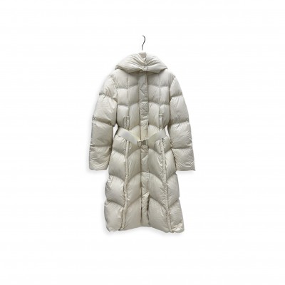 BURBERRY WHITE HOODED LONG DOWN JACKET BURBERRY WHITE HOODED LONG DOWN JACKET