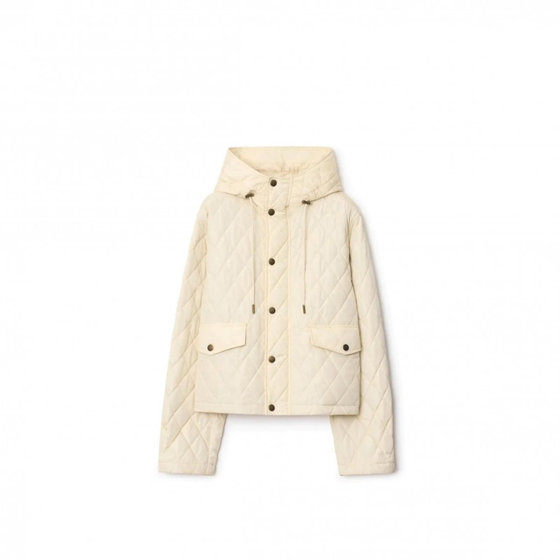 BURBERRY CROPPED NYLON QUILTED JACKET WITH HOOD 81103271