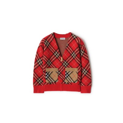 BURBERRY WOOL CARDIGAN IN CHECK 81184121