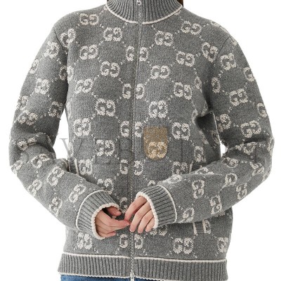 GUCCI GG BOUCLÉ STITCH JACQUARD CARDIGAN 814285