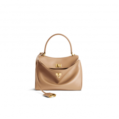BALENCIAGA WOMEN'S RODEO HANDBAG MINI IN LATTE 7954562AA4V2621 (23*17*10cm)