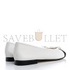 CHANEL LAMBSKIN CAP TOE CC BALLERINA FLATS WHITE BLACK 