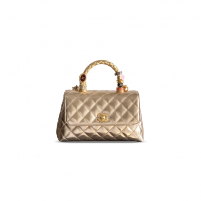 CHANEL 25K TOP HANDLE FLAP BAG A92990 (23*14*8cm)