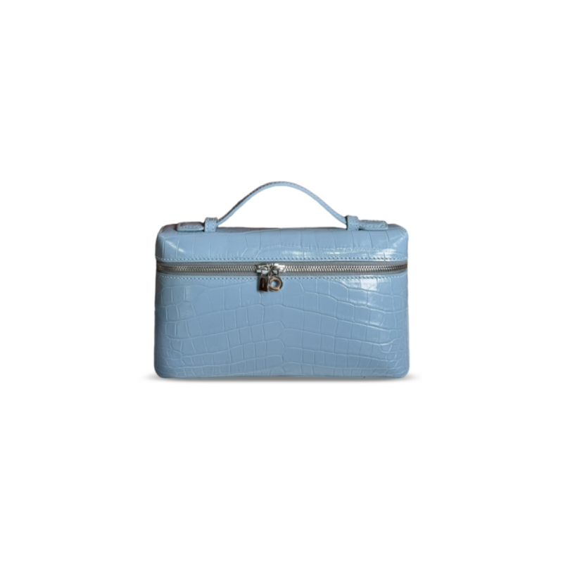 LORO PIANA EXTRA POCKET L19 CROCODILE LEATHER (19*11*6.5cm)