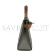 HERMÈS MASTER MINI KELLY SELLIER GRIS MEYER MADAME AND FICELLE SHINY ALLIGATOR TOUCH PALLADIUM HARDWARE (19*12*5.5cm) 