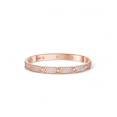CARTIER LOVE BRACELET, CLASSIC MODEL, PAVED, 10 DIAMONDS N6727217