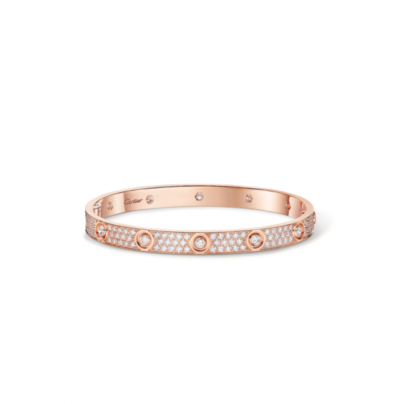 CARTIER LOVE BRACELET, CLASSIC MODEL, PAVED, 10 DIAMONDS N6727217