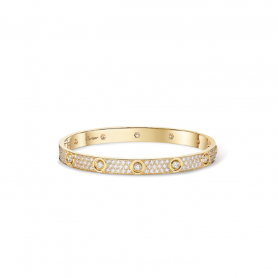 CARTIER LOVE BRACELET, CLASSIC MODEL, PAVED, 10 DIAMONDS N6727317