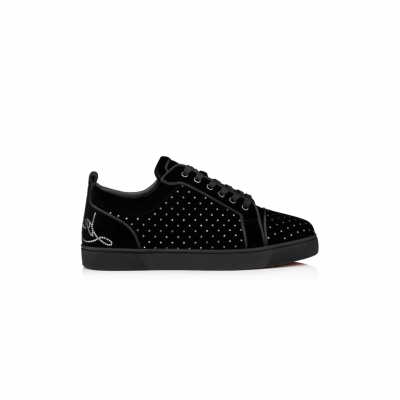 CHRISTIAN LOUBOUTIN LOUIS JUNIOR SUEDE SNEAKERS 1240127BK1D