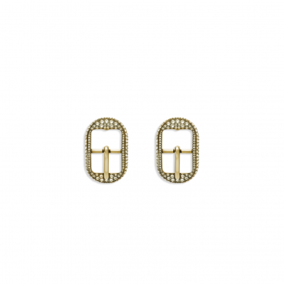 BALENCIAGA M CAGOLE BUCKLE EARRINGS IN METALLIC GOLD 742790