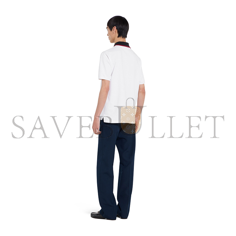 GUCCI COTTON PIQUET POLO SHIRT WITH EMBROIDERY 854826