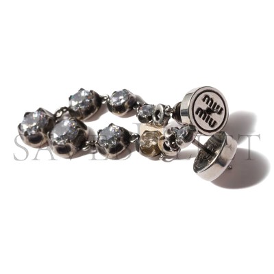 MIU MIU METAL PENDANT EARRINGS WITH CRYSTALS 5IO327 MIU MIU METAL PENDANT EARRINGS WITH CRYSTALS 5IO327