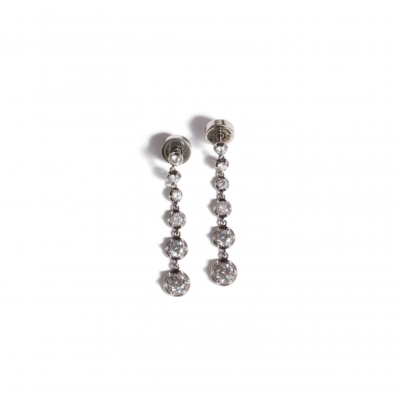 MIU MIU METAL PENDANT EARRINGS WITH CRYSTALS 5IO327