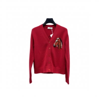 HERMES V-NECK KNIT CARDIGAN HERMES V-NECK KNIT CARDIGAN