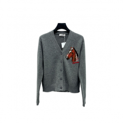 HERMES V-NECK KNIT CARDIGAN HERMES V-NECK KNIT CARDIGAN