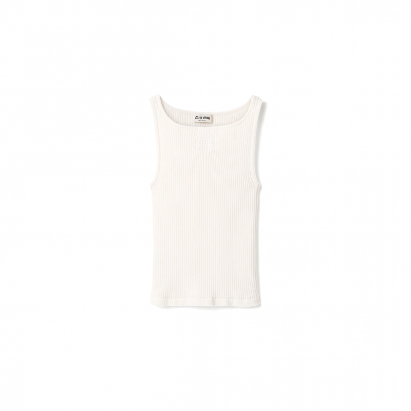 MIU MIU COTTON KNIT TOP MMV306