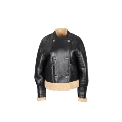 CELINE BLACK SHEARLING AND LEATHER JACKET FR CELINE BLACK SHEARLING AND LEATHER JACKET FR