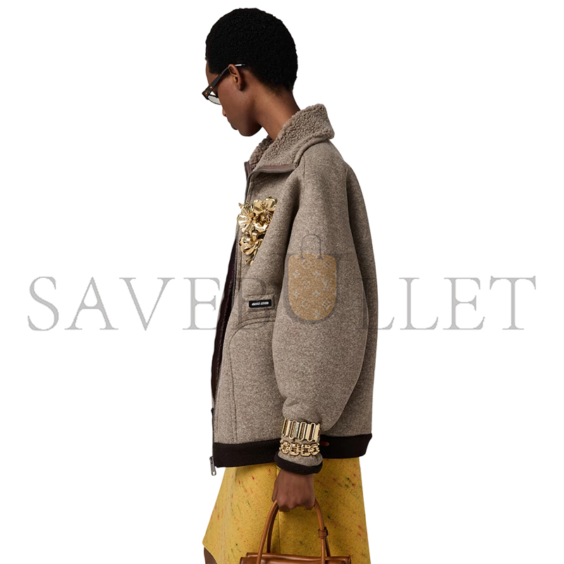 MIU MIU COTTON FLEECE ZIPPER BLOUSON JACKET ML1369 MIU MIU COTTON FLEECE ZIPPER BLOUSON JACKET ML1369