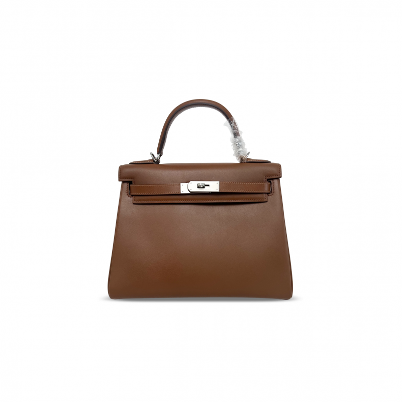 HERMÈS MASTER KELLY 28 FAUVE BARENIA PALLADIUM HARDWARE (28*22*10cm)