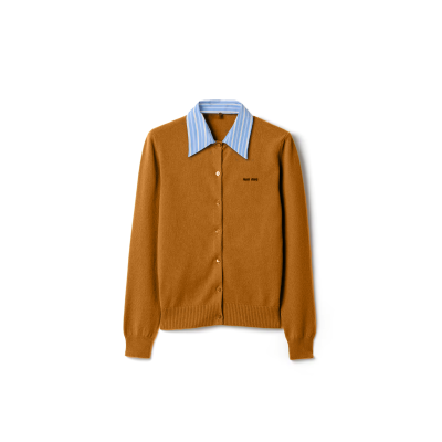 MIU MIU CASHMERE CARDIGAN WITH COLLAR MMF990 MIU MIU CASHMERE CARDIGAN WITH COLLAR MMF990