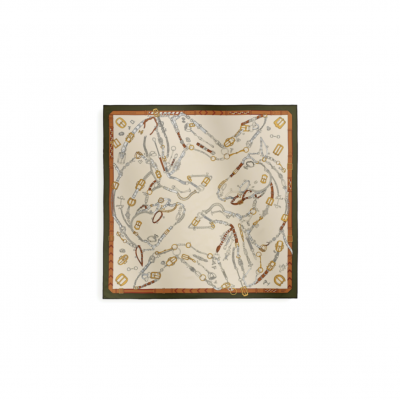 HERMES SCARF LES CHEVAUX DECHAINES SCARF 90 H004096S (88.5*88.5cm)