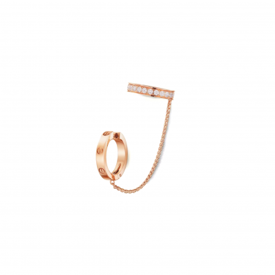 CARTIER LOVE SINGLE EARRINGS, MULTIWEAR, HALF-PAVED