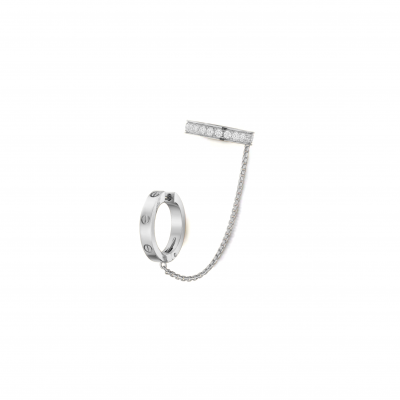 CARTIER LOVE SINGLE EARRINGS, MULTIWEAR, HALF-PAVED