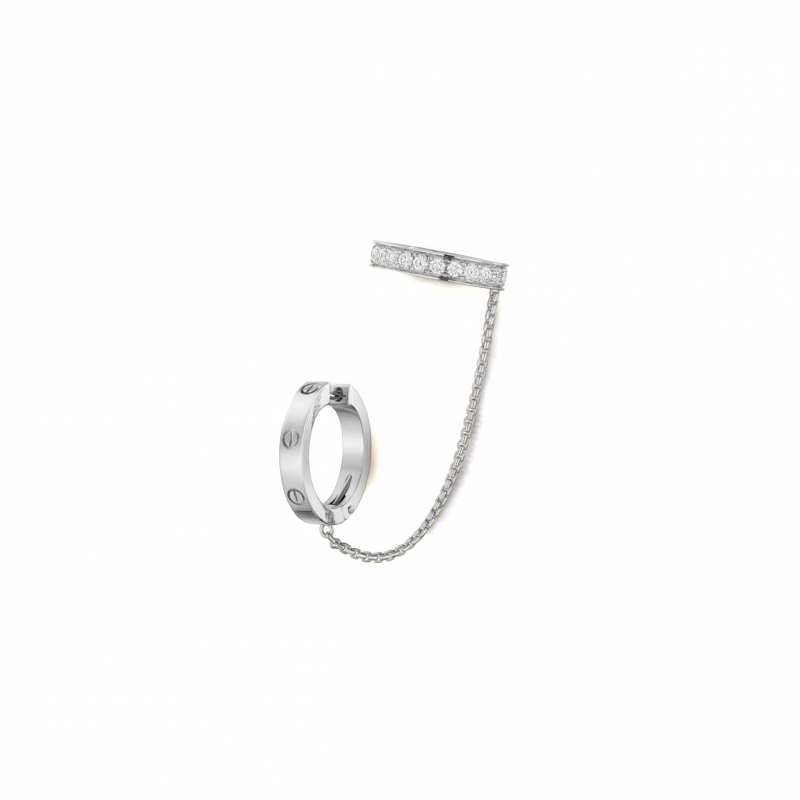 CARTIER LOVE SINGLE EARRINGS, MULTIWEAR, HALF-PAVED
