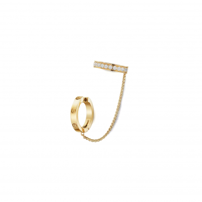 CARTIER LOVE SINGLE EARRINGS, MULTIWEAR, HALF-PAVED N8515243