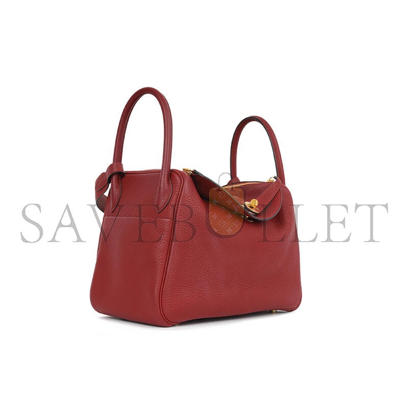 HERMÈS MASTER  LINDY 30 ROUGE GRENAT CLEMENCE (30*19*16cm) 