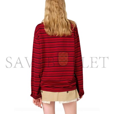 MIU MIU LONG-SLEEVED COTTON JERSEY T-SHIRT MJL014 MIU MIU LONG-SLEEVED COTTON JERSEY T-SHIRT MJL014