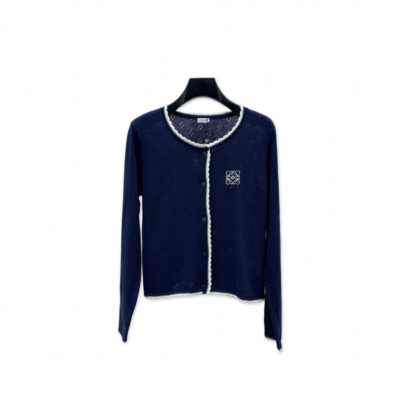 LOEWE LACE COLLAR KNITTED CARDIGAN