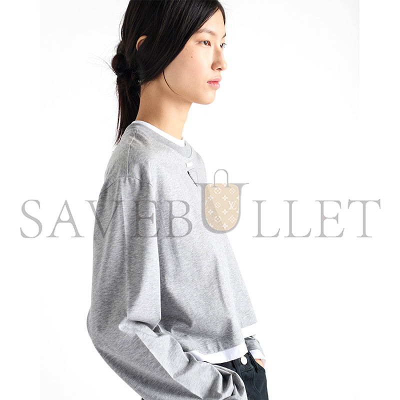 PRADA LONG-SLEEVED COTTON JERSEY T-SHIRT 34668