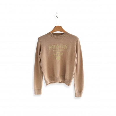 PRADA LETTER EMBROIDERED KNITWEAR 