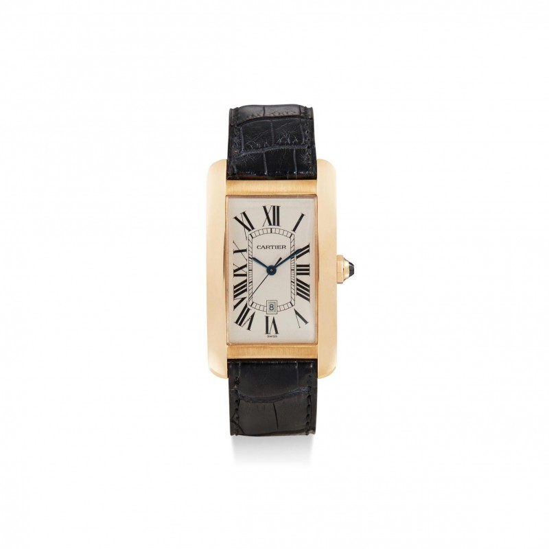 CARTIER TANK AMÉRICAINE REFERENCE 1740 A YELLOW GOLD WRISTWATCH WITH DATE WGTA0041 