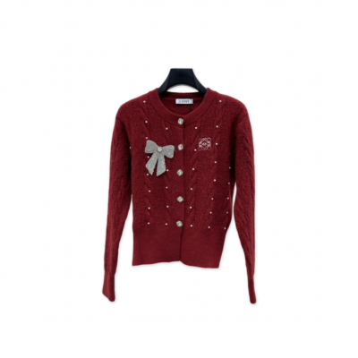 LOEWE BOW-TIE LONG-SLEEVED CARDIGAN