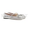 GUCCI WOMEN'S GUCCI HORSEBIT BALLET FLAT IN SILVER LEATHER ‎814413