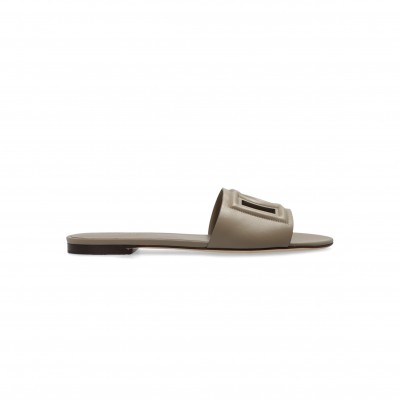 DOLCE GABBANA CALFSKIN SLIDERS WITH DG LOGO CQ0436AY3298I399