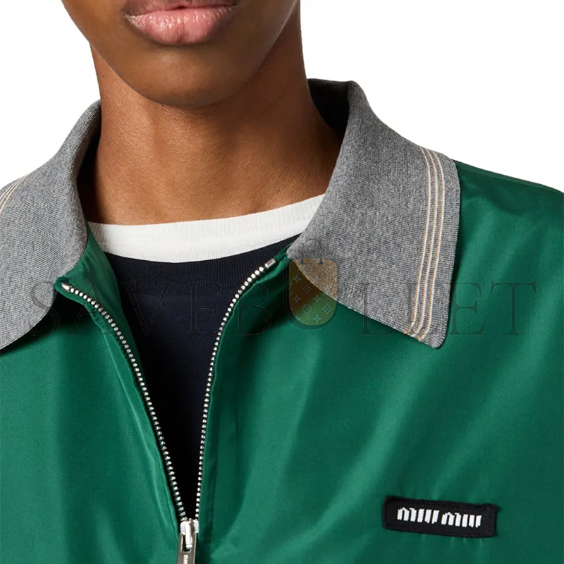 MIU MIU TECHNICAL POPLIN BOMBER JACKET ML1420 MIU MIU TECHNICAL POPLIN BOMBER JACKET ML1420