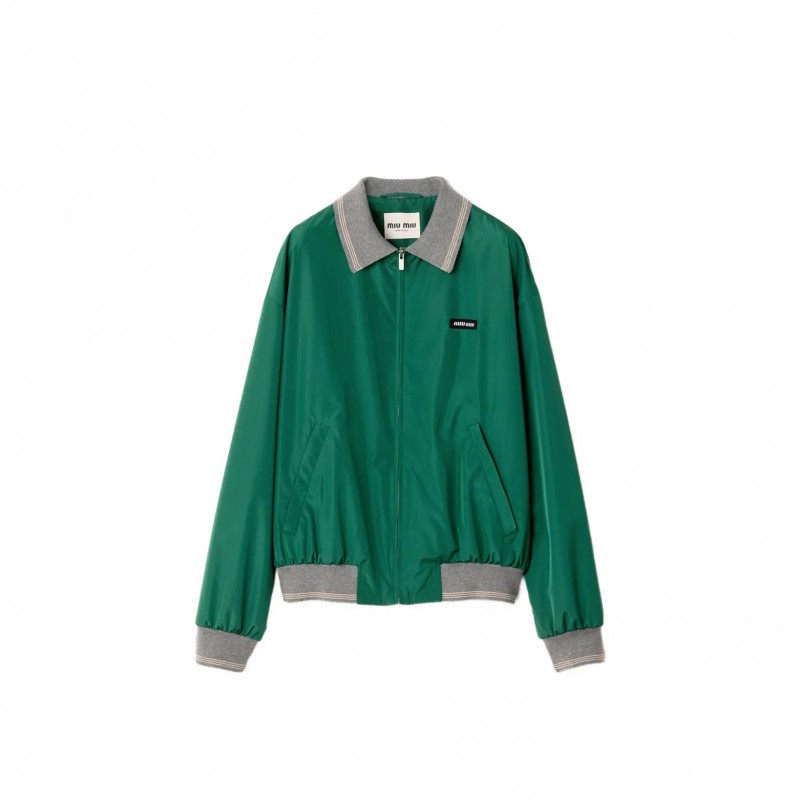 MIU MIU TECHNICAL POPLIN BOMBER JACKET ML1420 MIU MIU TECHNICAL POPLIN BOMBER JACKET ML1420