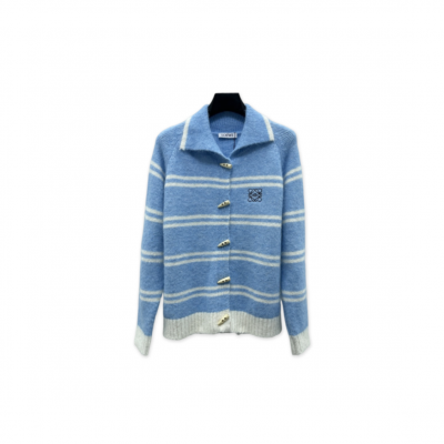 LOEWE COLLARED STRIPED LONG-SLEEVED CARDIGAN LOEWE COLLARED STRIPED LONG-SLEEVED CARDIGAN