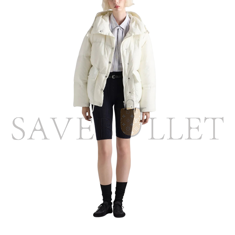 PRADA MEDIUM-WEIGHT HOODED SOFT FABRIC DOWN JACKET 292290 PRADA MEDIUM-WEIGHT HOODED SOFT FABRIC DOWN JACKET 292290