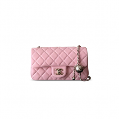 CHANEL MASTER MINI FLAP BAG WITH SILVER PEARL CRUSH AS1787 (20*13*7cm)
