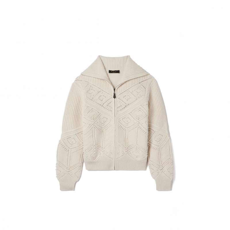 LORO PIANA CASHMERE ZIP-UP CARDIGAN FAQ0958