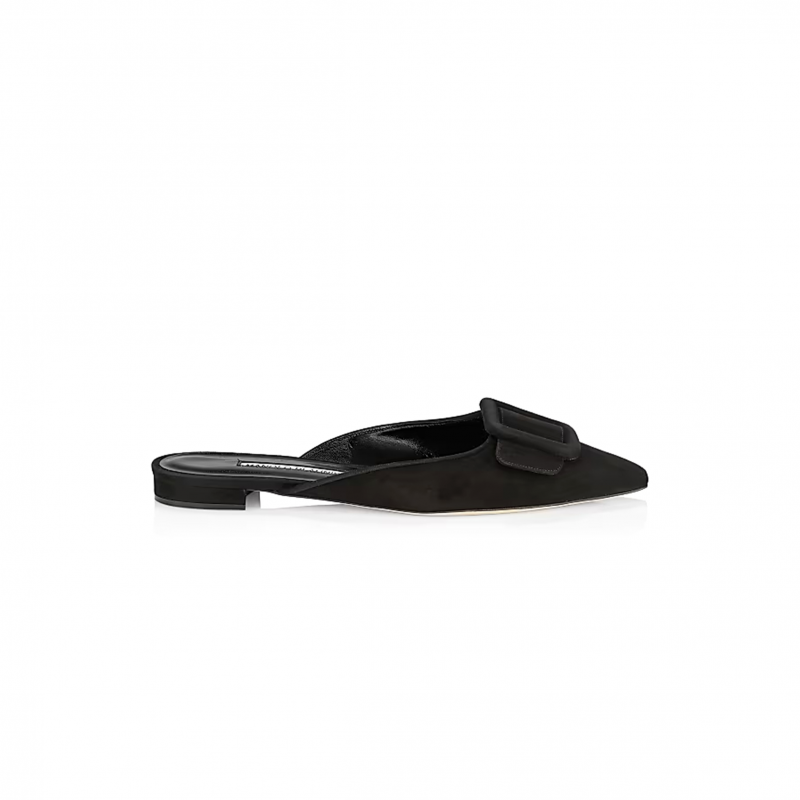 MANOLO BLAHNIK MAYSALE SUEDE FLATS 220-0546-0002
